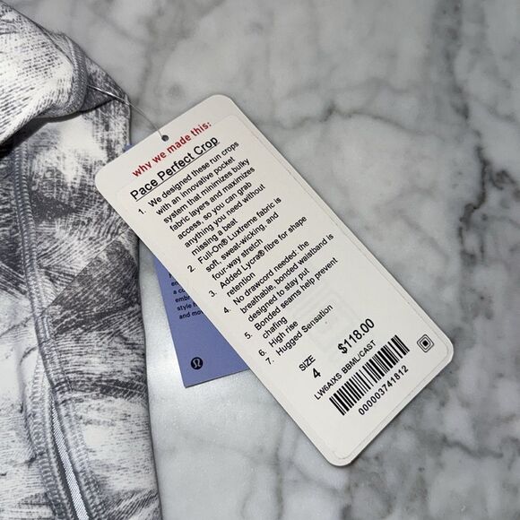 NWT LULULEMON ATHLETICA PACE PERFECT CROP 4 - Picture 2 of 7